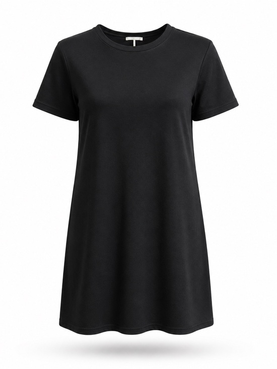 StitchDrop Dresses & Skirts - Everyday Black Short-Sleeve Mini Dress